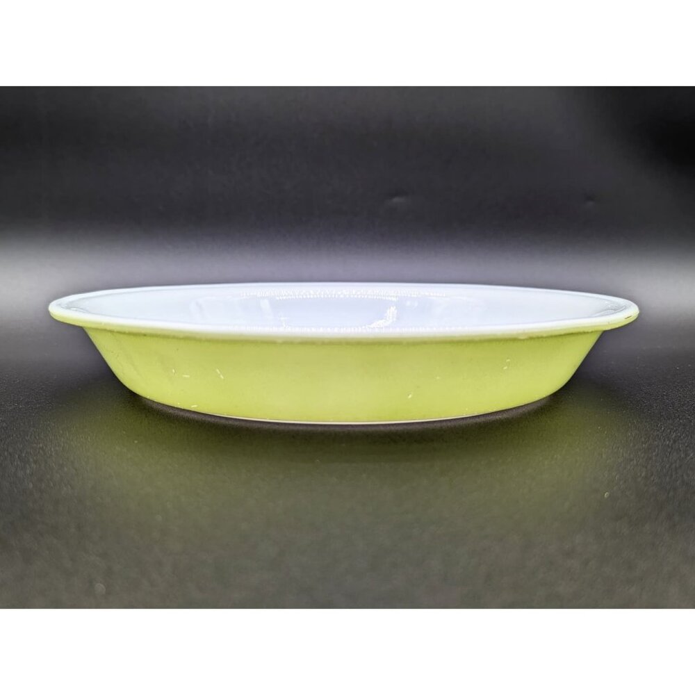 Vintage 1960's Pyrex Lime Green Opaque Opalware Pie or Baking Plate